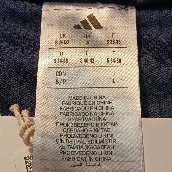 adidas women's Z.N.E. stripe lines funnel neck navy hoodie sz S - NWT Sample - Picture 12 of 14